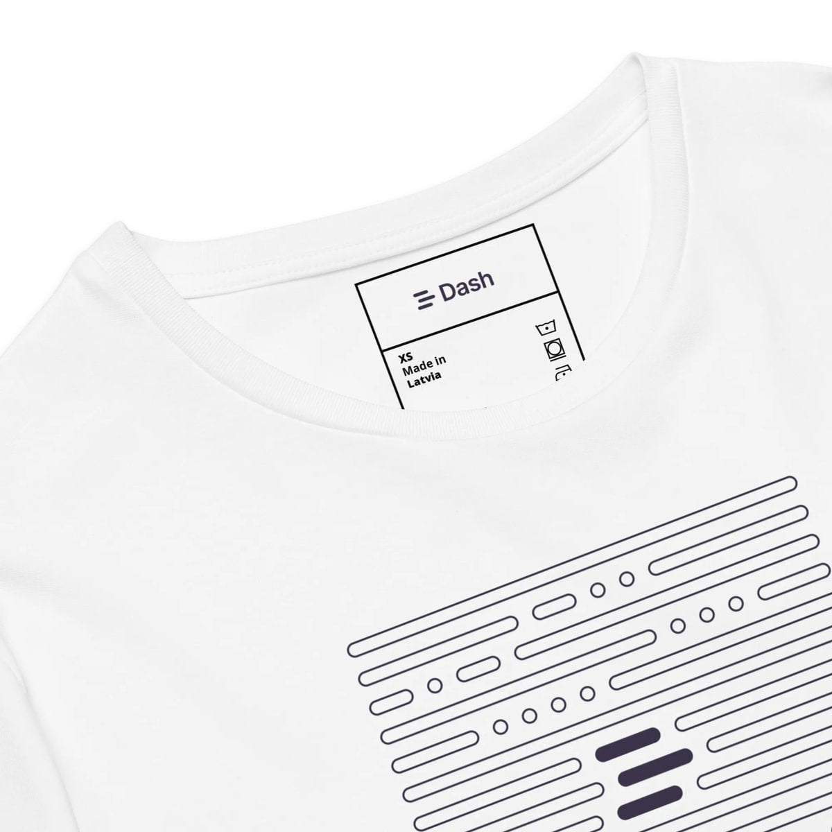 Dash “morse code” t-shirt, premium cotton - white