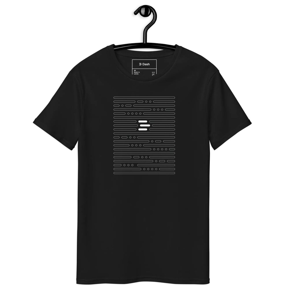 Dash “morse code” t-shirt, premium cotton - black