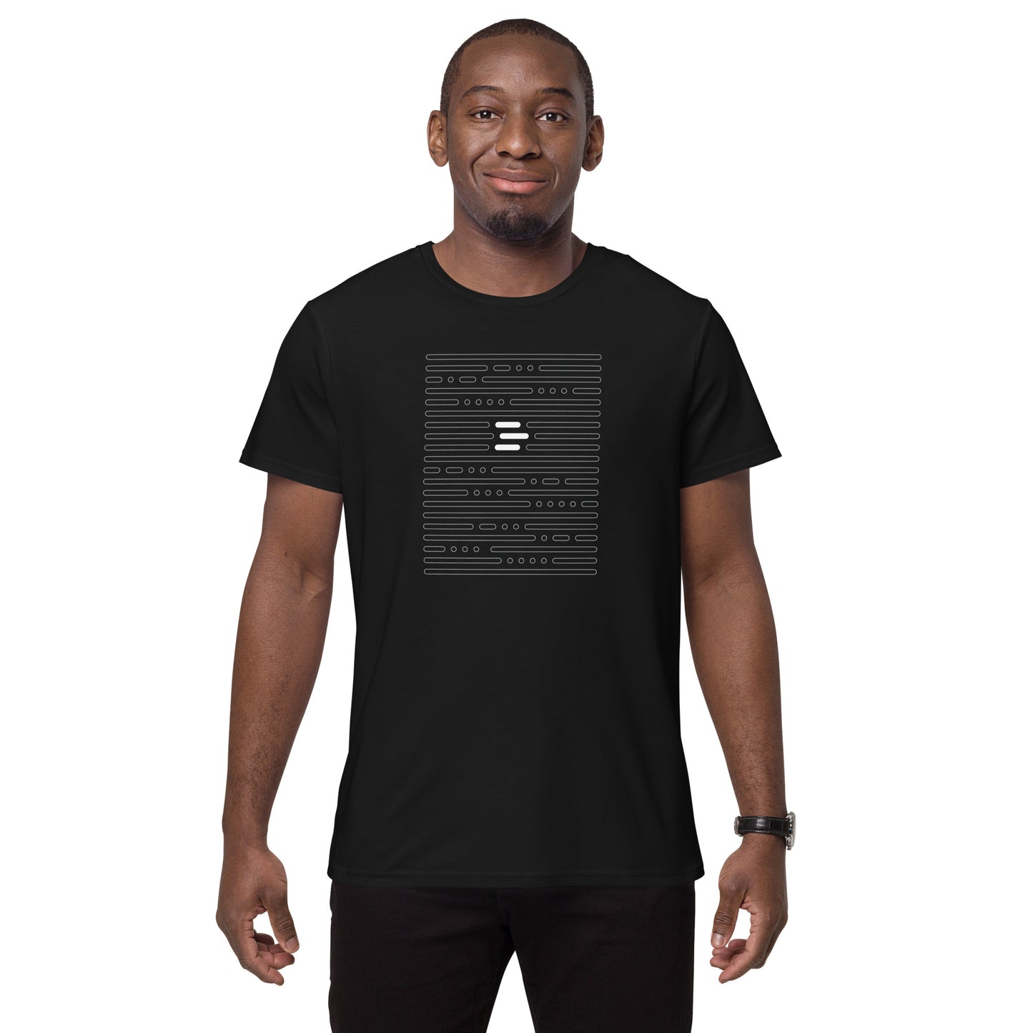 Dash “morse code” t-shirt, premium cotton - black